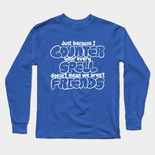 Counter Spell Friends | MTG Counterspell T Shirt White Outline Long Sleeve T-Shirt